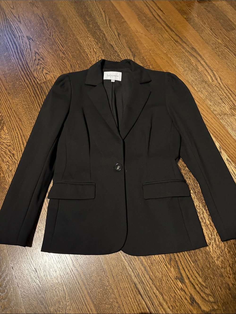 Lucy Paris Black Single-Button Tailored Blazer